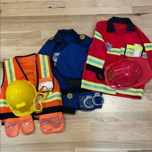 Melissa & Doug Kids Costume Set - Police, Fire, Construction